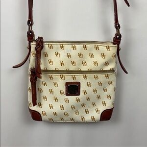 Dooney & Bourke Cream and Brown Crossbody Bag
